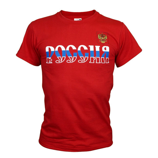 T-Shirt "Russland" rot, 100%-Baumwolle