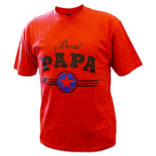 T-Shirt "Best Papa", rot,100 % Baumwolle