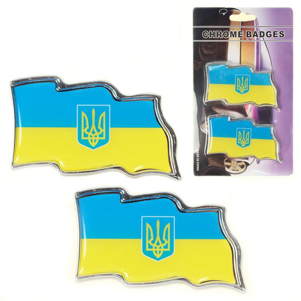 3D-Sticker-Set für Auto "Ukraine" 2 St.,4,5x8,5 cm
