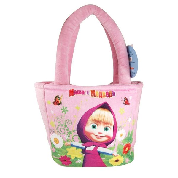 Kindertasche mit Mascha aus Multi-Pulti "Mascha und der Bär" / 20 cm / kuschelig / Rosa/Pink