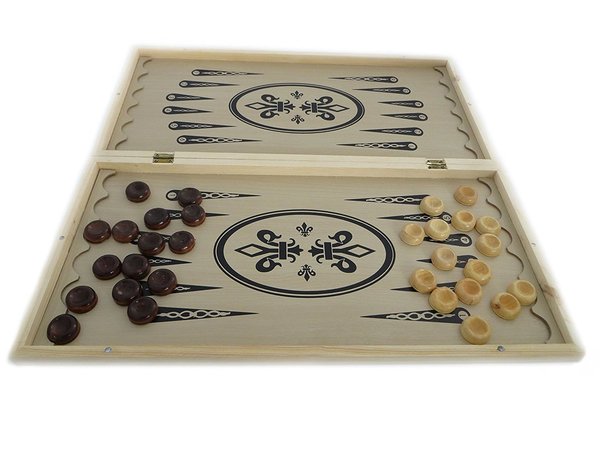 3 in 1 Spiele-Set - Schach, Dame und Backgammon, 50x50 cm / NARDY / TAVLA