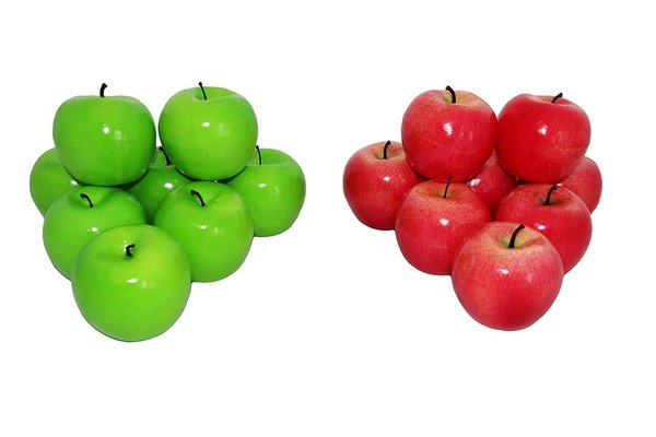 16x Deko Äpfel Apfel ROT + GRÜN Kunstobst Kunstgemüse künstliches Obst Gemüse Früchte Dekoration