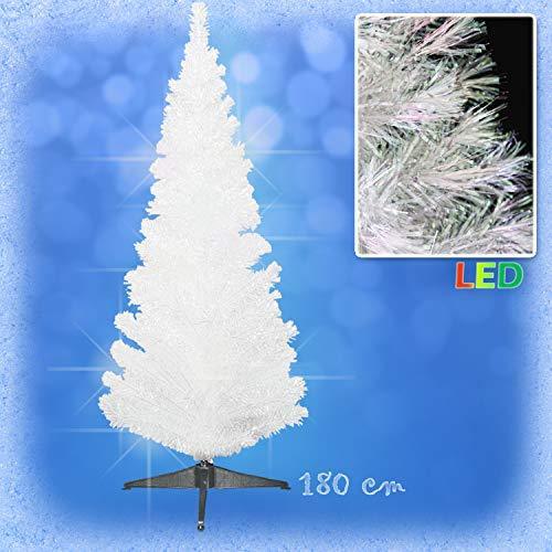Compar Weihnachtsbaum mit farbwechselnden Lichtfasern, 180 cm, inkl. Netzadapter und Ständer, silber