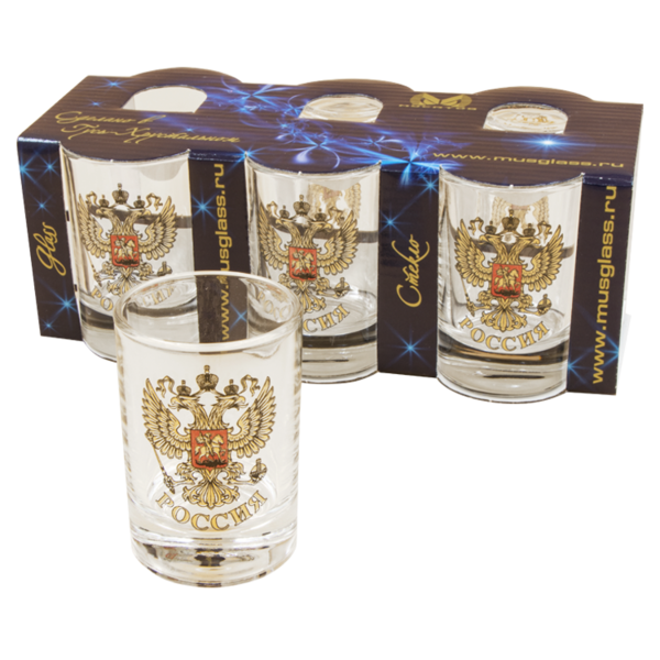 Gläser-Set "Wappen Russland", 6 Gläser, je 50 ml