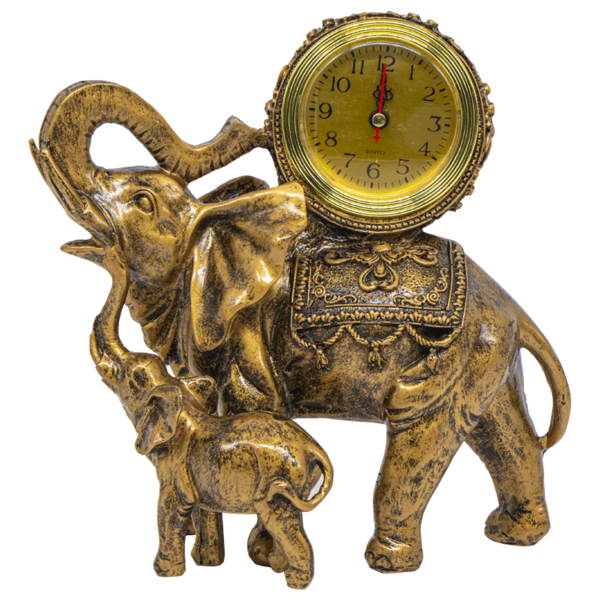 Uhr "Elefanten" aus Harz, 25 cm