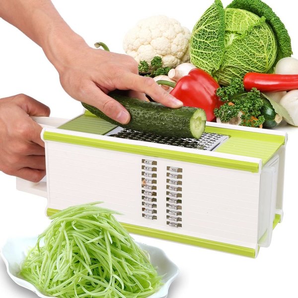 Multi Funktion Gemüsehobel, Gemüseschneider mit integrierte Aufbewahrungsbox + Sparschäler